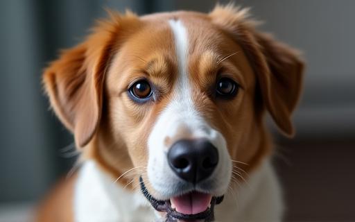 Ein Hund gähnt, ein Zeichen für Stress